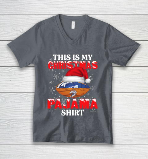 Denver Broncos This Is My Christmas Pajama Shirt NFL V-Neck T-Shirt 4
