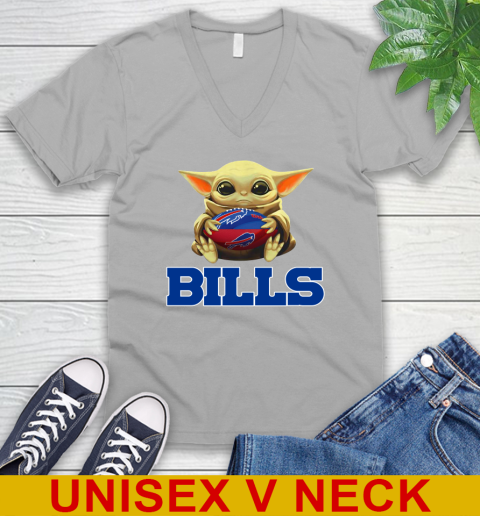 NFL Football Buffalo Bills Baby Yoda Star Wars Shirt V-Neck T-Shirt 4