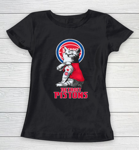 NBA Basketball My Cat Loves Detroit Pistons Women's T-Shirt