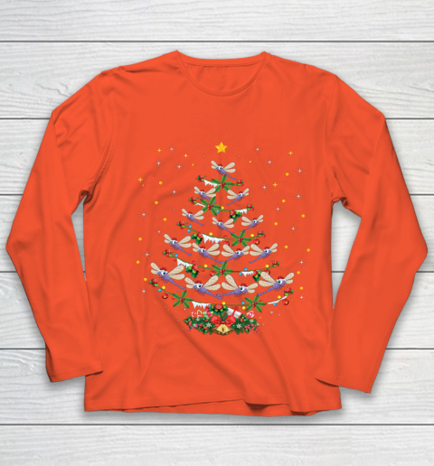 Dragonfly Christmas Tree Santa Dragonfly Bird Xmas Gift Youth Long Sleeve 3