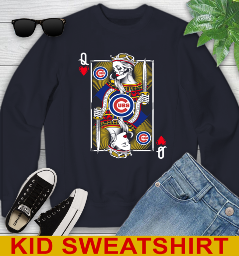MLB Baseball Chicago Cubs The Queen Of Hearts Card Shirt Youth Sweatshirt 2