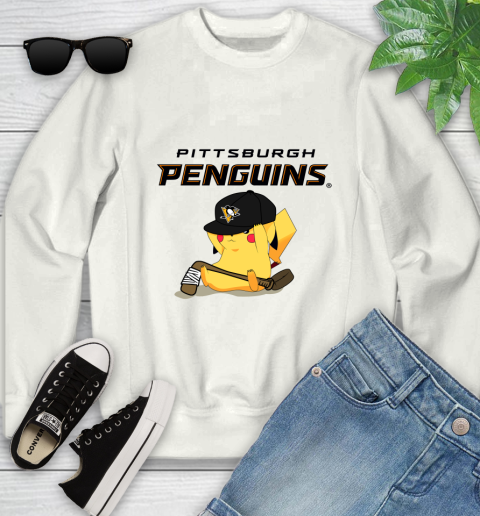 NHL Pikachu Hockey Sports Pittsburgh Penguins Youth Sweatshirt