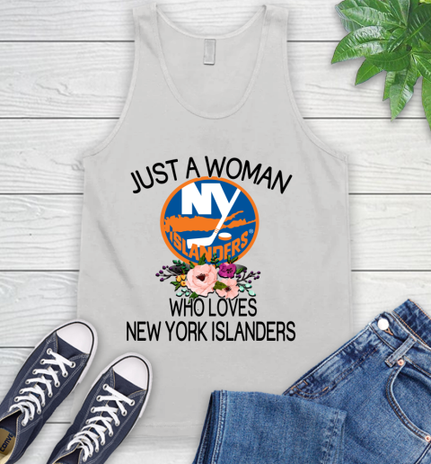 NHL Just A Woman Who Loves New York Islanders Hockey Sports Tank Top