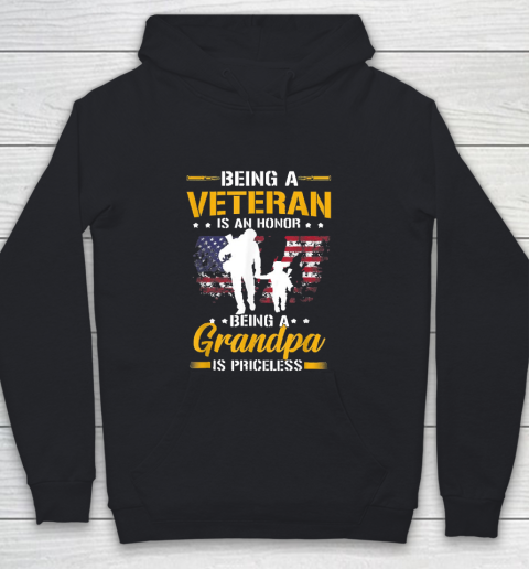 Grandpa Funny Gift Apparel  Mens Being A Veteran Is Honor Being A Grandpa Youth Hoodie