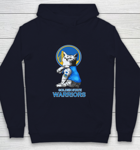 NBA Basketball My Cat Loves Golden State Warriors Youth Hoodie 2