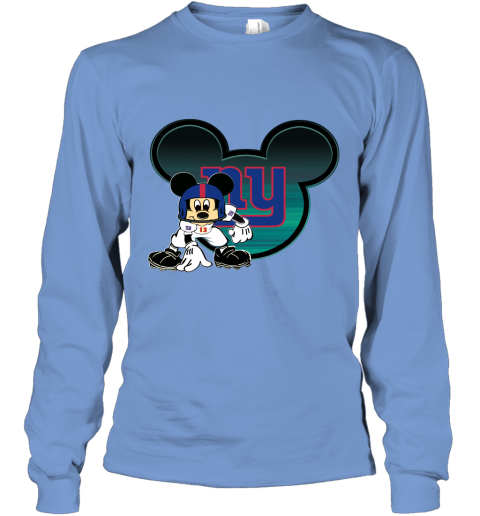 NFL New York Giants Mickey Mouse Disney Football T Shirt QUP2xVxU2Wx long sleeve tee 14 95 151514 front carolina blue
