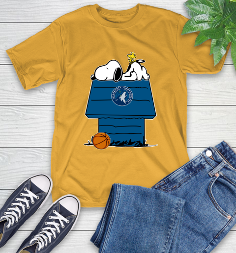 Minnesota Timberwolves NBA Basketball Snoopy Woodstock The Peanuts Movie T-Shirt 3