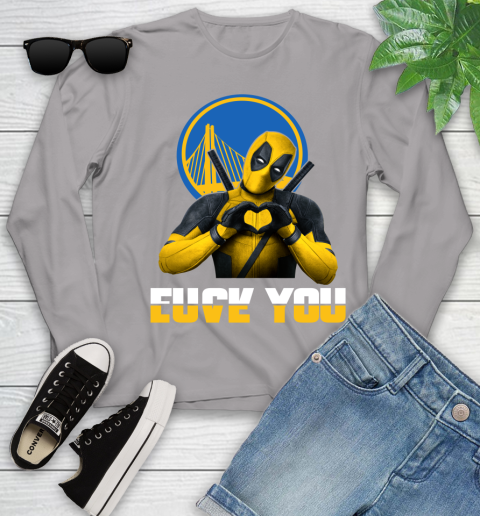 NBA Golden State Warriors Deadpool Love You Fuck You Basketball Sports Youth Long Sleeve 5