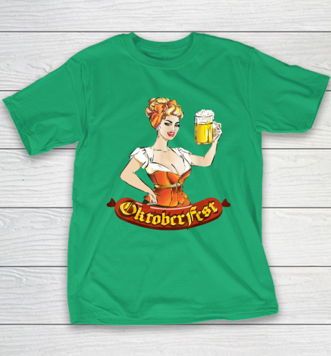 Barmaid Oktoberfest Dirndl Bratwurst German Woman Costume T Shirt Youth T-Shirt 4