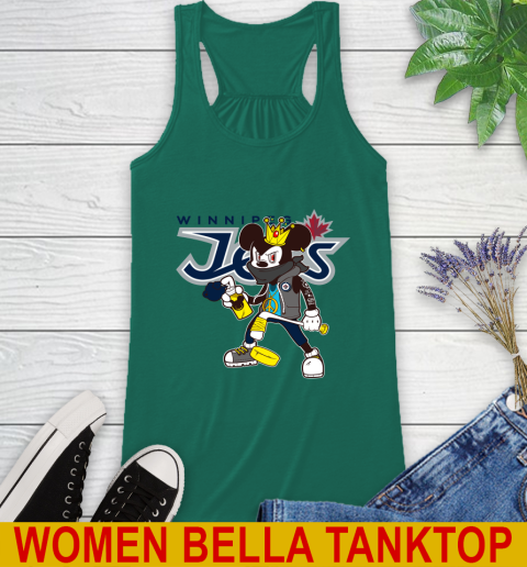 Winnipeg Jets NHL Hockey Mickey Peace Sign Sports Racerback Tank 7