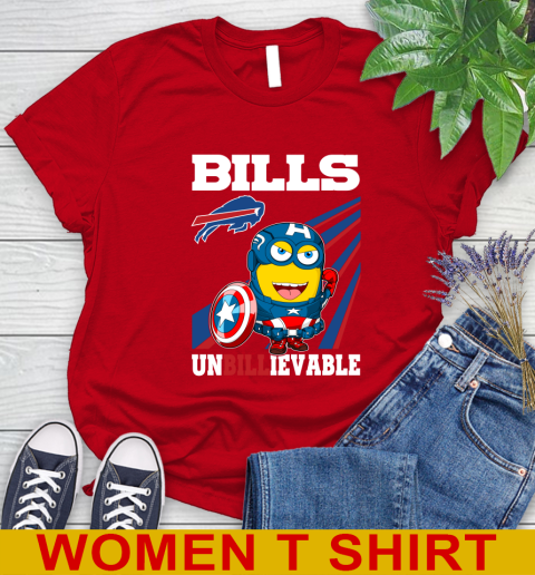NFL Football Buffalo Bills Captain America Marvel Avengers Minion Shirt Women's T-Shirt 11