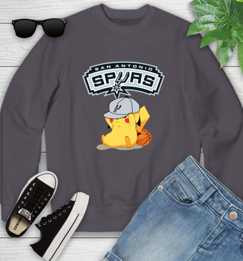 NBA Pikachu Basketball Sports San Antonio Spurs Youth Sweatshirt 6