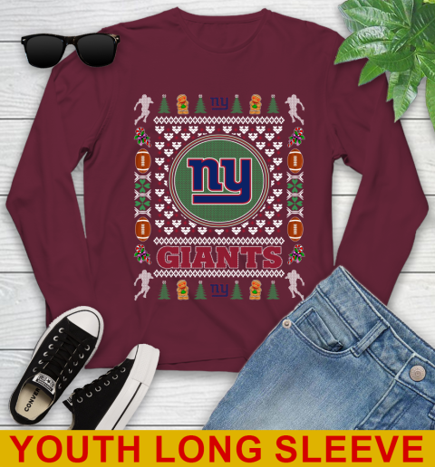 New York Giants Merry Christmas NFL Football Loyal Fan Youth Long Sleeve 6