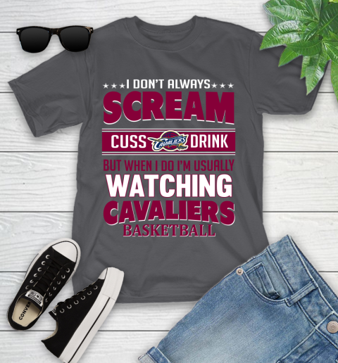 Cleveland Cavaliers NBA Basketball I Scream Cuss Drink When I'm Watching My Team Youth T-Shirt 6