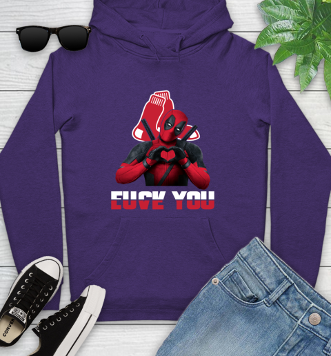 MLB Boston Red Sox Deadpool Love You Fuck You Baseball Sports Youth Hoodie 5