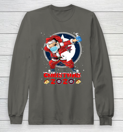 Winnipeg Jets Funny Santa Claus Dabbing Christmas 2020 NHL Long Sleeve T-Shirt 5