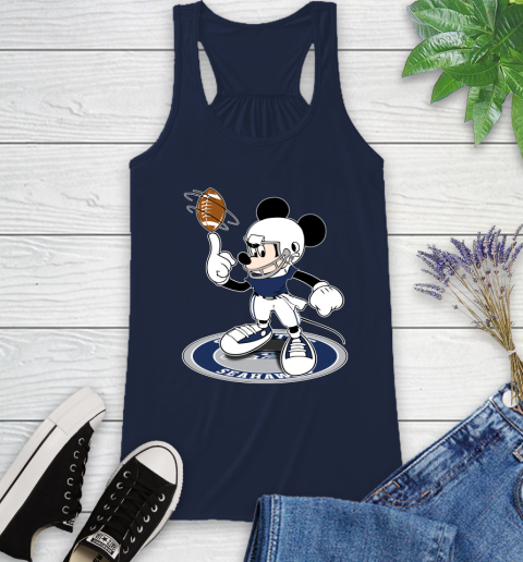NFL Football Seattle Seahawks Cheerful Mickey Disney Shirt Racerback Tank 11