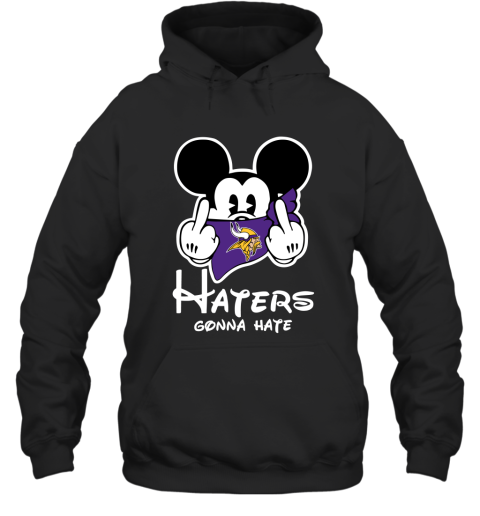 NFL Minnesota Vikings Haters Gonna Hate Mickey Mouse Disney Football T Shirt sRWLRZZBALL hoodie 23 95 151514 front black