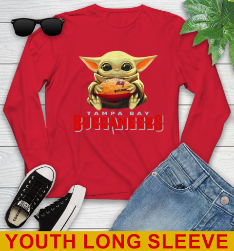 NFL Football Tampa Bay Buccaneers Baby Yoda Star Wars Shirt Youth Long Sleeve 11