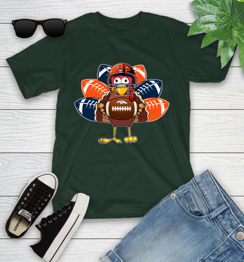 Denver Broncos Turkey Thanksgiving Day Youth T-Shirt 5