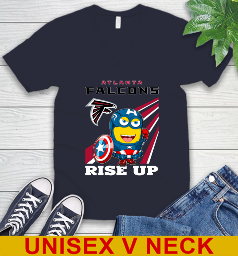 NFL Football Atlanta Falcons Captain America Marvel Avengers Minion Shirt V-Neck T-Shirt 2