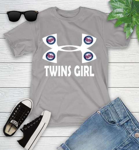 MLB Minnesota Twins Girl Under Armour Baseball Sports Youth T-Shirt 4