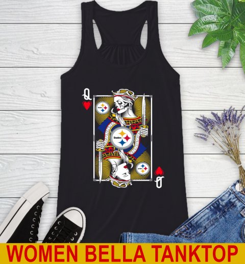 NFL Football Pittsburgh Steelers The Queen Of Hearts Card Shirt Racerback Tank