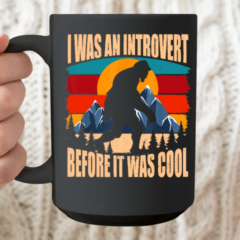 Bigfoot Sasquatch Vintage Retro Sunset Introvert Ceramic Mug 15oz