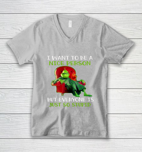 Tee Christmas Grinch Xmas funny quotes V-Neck T-Shirt 3