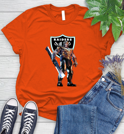NFL Thanos Gauntlet Avengers Endgame Football Oakland Raiders Women's T-Shirt - Image 5