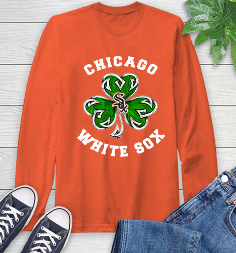 MLB Chicago White Sox Three Leaf Clover St Patrick's Day Baseball Sports Long Sleeve T-Shirt 4