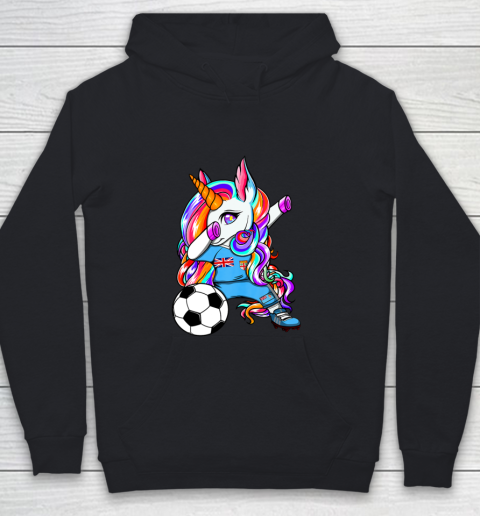 Dabbing Unicorn Fiji Soccer Fans Jersey Flag Fijian Football Youth Hoodie