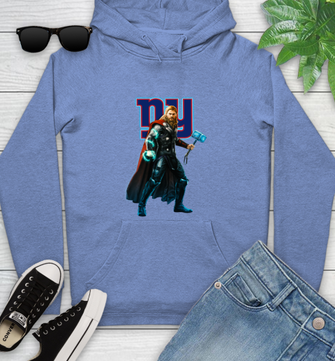 NFL Thor Avengers Endgame Football New York Giants Youth Hoodie 12