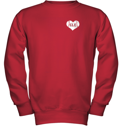 jykb vintage cleveland baseball sweatshirt ohio cle youth sweatshirt 47 front red