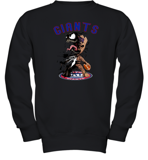 NFL New York Giants Football Venom Groot Guardians Of The Galaxy LIA1X0ov5tK youth sweatshirt 47 95 151514 front black