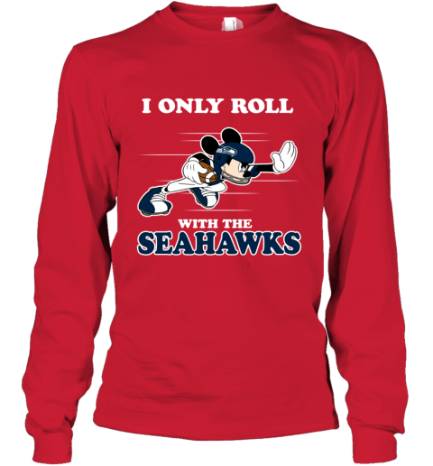 NFL Mickey Mouse I Only Roll With Seattle Seahawks Women's T-Shirt 