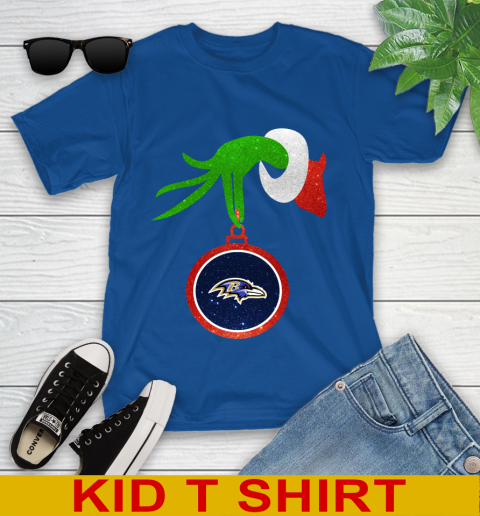 Baltimore Ravens Grinch Merry Christmas NFL Football Youth T-Shirt 9