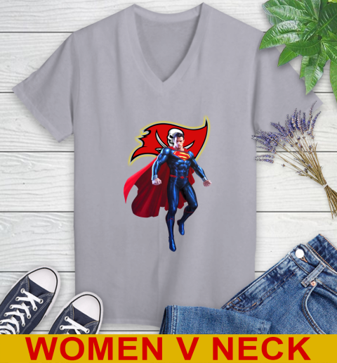 NFL Superman DC Sports Football Tampa Bay Buccaneers Women's V-Neck T-Shirt 5