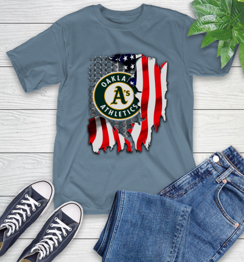 Oakland Athletics MLB Baseball American Flag T-Shirt 8