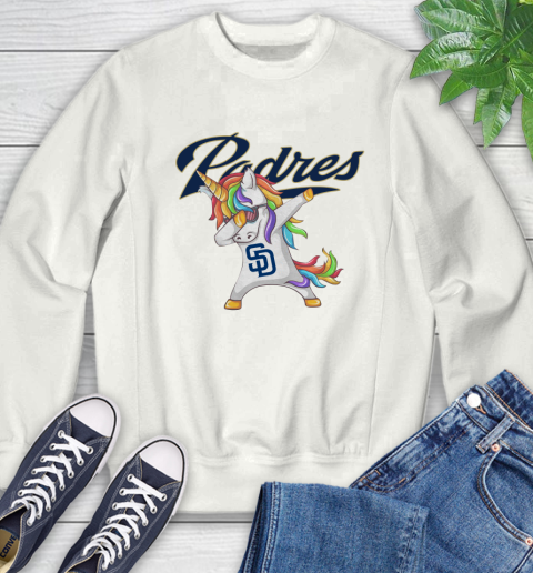 San Diego Padres MLB Baseball Funny Unicorn Dabbing Sports Sweatshirt