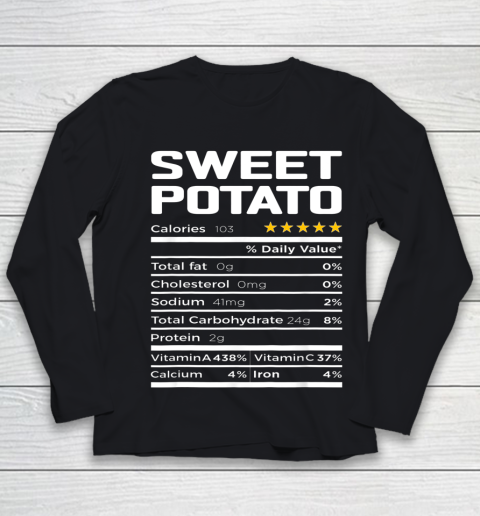 Sweet Potato Nutrition Facts Thanksgiving Christmas Food Youth Long Sleeve