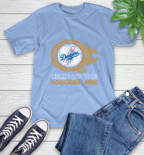 MLB Come To The Los Angeles Dodgers Side Star Wars Baseball Sports T-Shirt 12