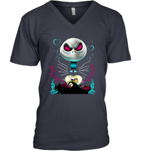 NFL Minnesota Vikings Jack Skellington Sally The Nightmare Before Christmas Football wPXCqI7vWxv v neck unisex 8 95 151514 front navy