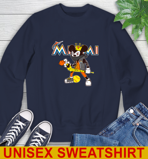Miami Marlins MLB Baseball Mickey Peace Sign Sports Sweatshirt 3