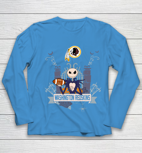 NFL Washington Redskins Football Jack Skellington Halloween Youth Long Sleeve 5