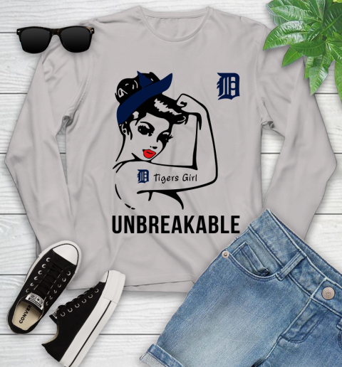 MLB Detroit Tigers Girl Unbreakable Baseball Sports Youth Long Sleeve 9