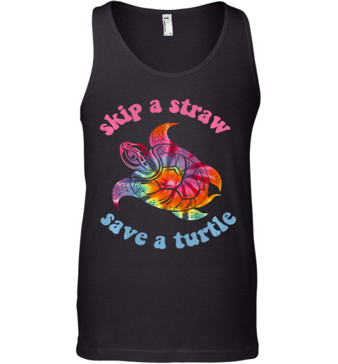 Skip A Straw Save A Turtle Tribal Retro 90's Aesthetic Long Sleeve Tank Top