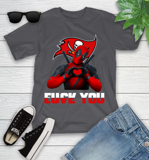 NHL Tampa Bay Buccaneers Deadpool Love You Fuck You Football Sports Youth T-Shirt 6