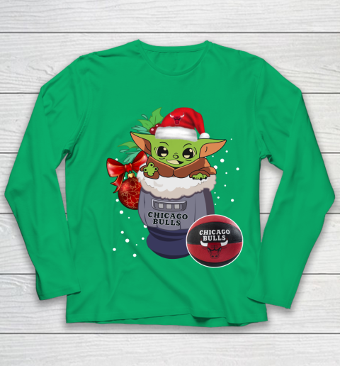 Chicago Bulls Christmas Baby Yoda Star Wars Funny Happy NBA Youth Long Sleeve 6