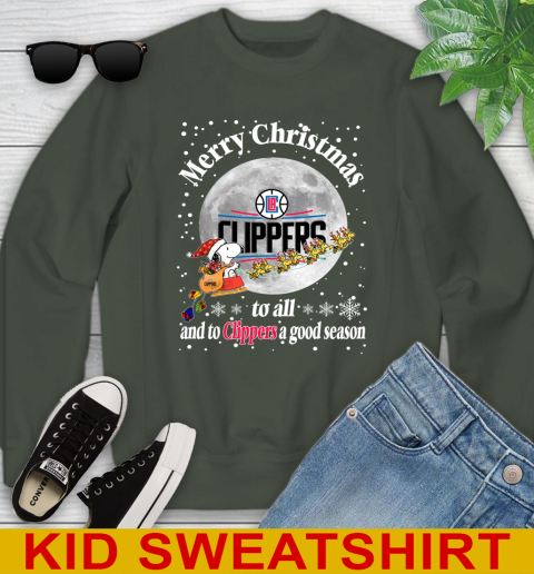 LA Clippers Merry Christmas To All And To Clippers A Good Season NBA Basketball Sports Youth Sweatshirt 8